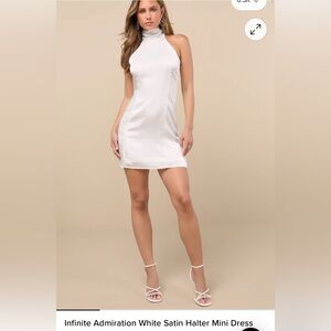 Lulu's Satin White Mini Dress